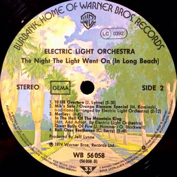 Elo The Night The Light Went On In Long Beach