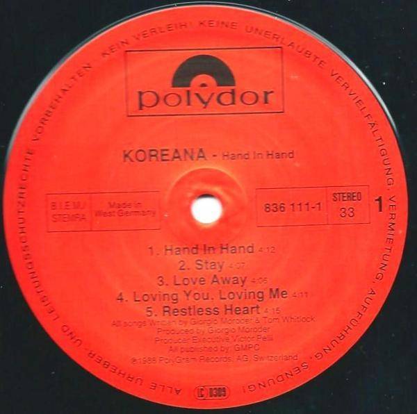 Koreana hand in hand (LP) For Sale