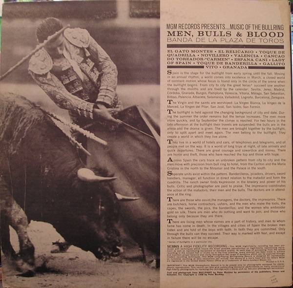 Banda De La Plaza De Toros - Music Of The Bullring : Men, Bulls, Blood ...