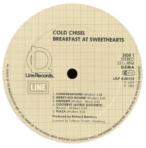 Cold Chisel Breakfast At Sweethearts (LP Colored Vinyl) For Sale
