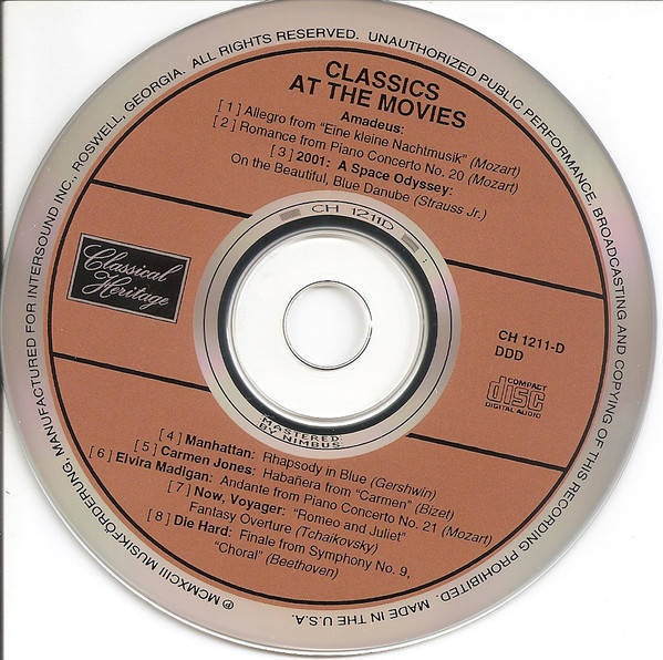 Various Classics At The Movies (CD) For Sale