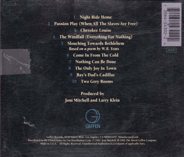 Joni Mitchell Night Ride Home (CD) For Sale