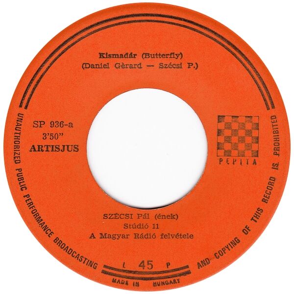 Cover of Kismadar (butterfly) / Jaj De Bolond Voltam