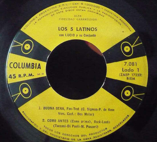 Cover of Buona Sera / Como Antes / Tu Eres Mi Destino / Aquella Serenata