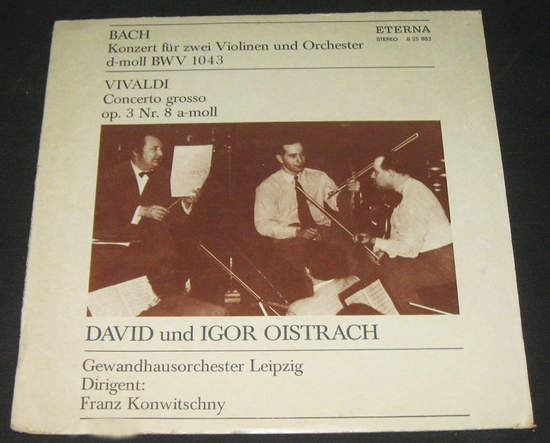 Cover of Bach:konzert Für Zwei Violinen & Orchester D-moll Bwv 1043/vivaldi:concerto Grosso Op.3 Nr. 8 A-