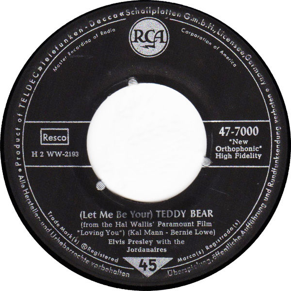 Cover of (let Me Be Your) Teddy Bear / Loving You