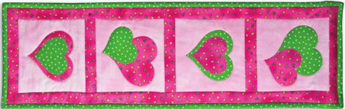 Applique Hearts Quilted Wall Display Applique Hearts Quilted Wall Display