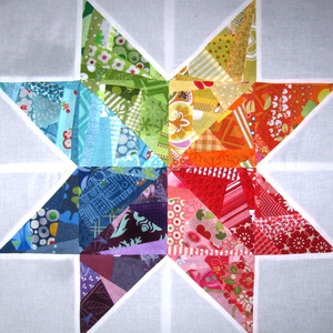 Scrappy Rainbow Star Block