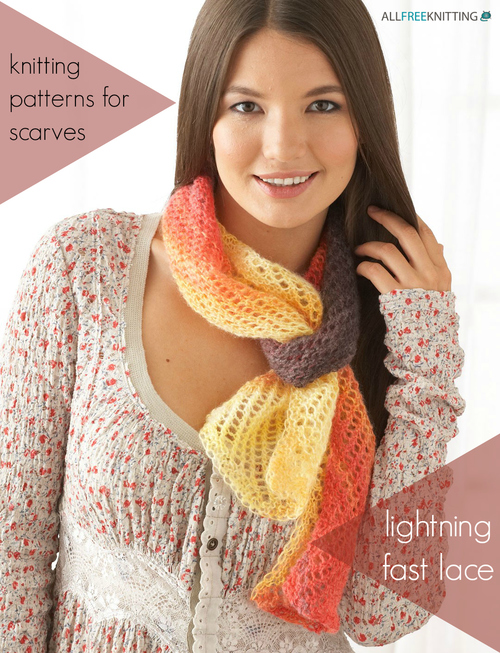 33 Knitting Patterns for Scarves: Lightning Fast Lace AllFreeKnitting.com