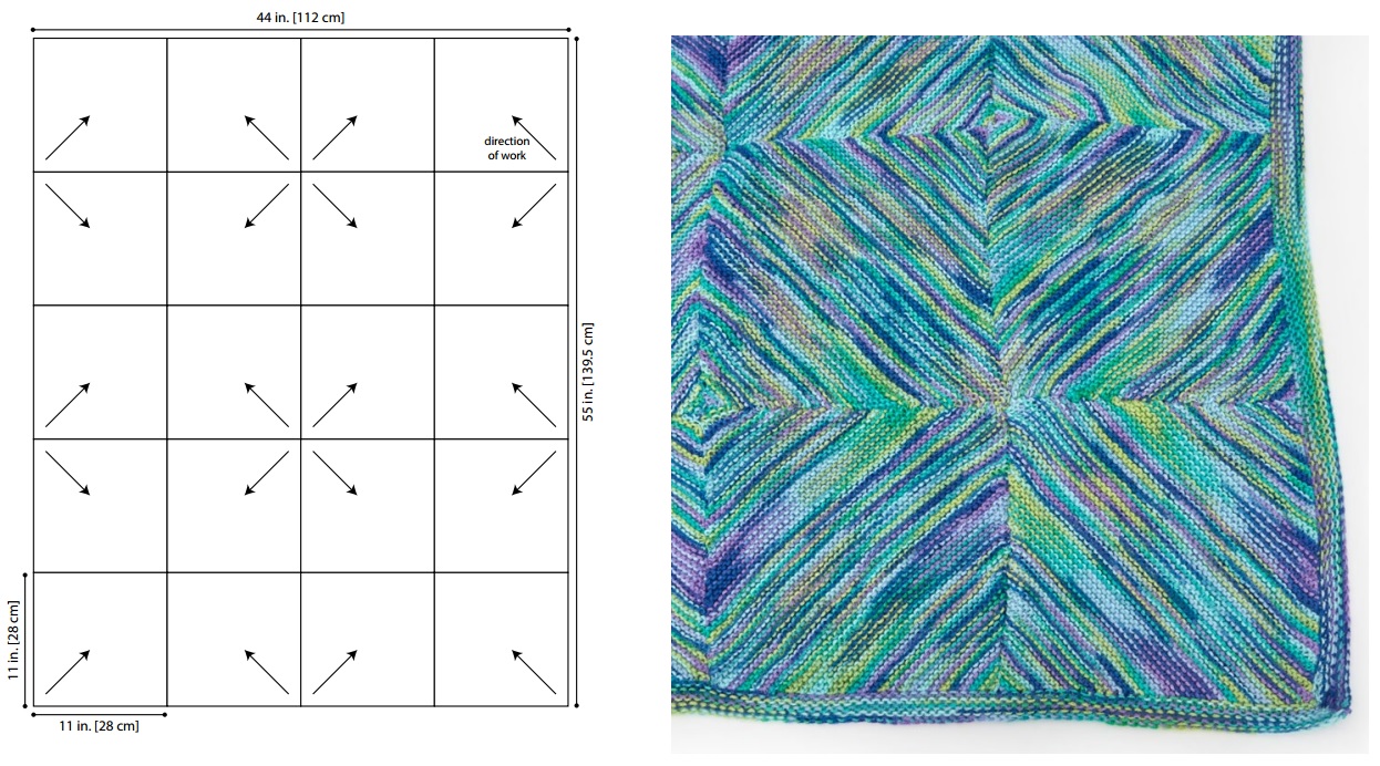 Diagonal Squares Knit Throw FaveCrafts.com