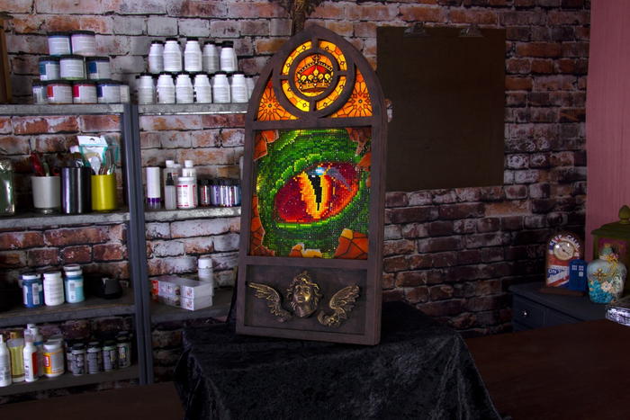 DIY: Dragon in the Window Featuring Diamond Art, Lights and "Stained Glass"