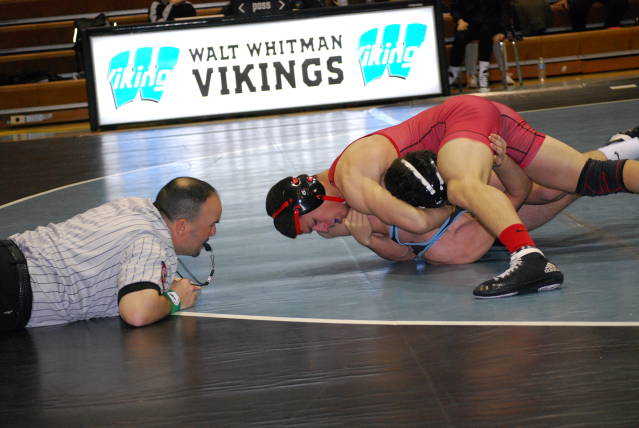 Junior Alejandro Lopez sets up for the pin!