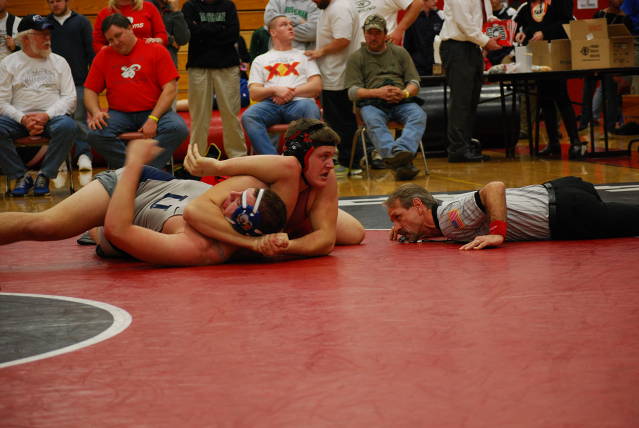 Connor Tilton scores his fourth pin of the tournament in the finals for his second consecutive Hub Cup Championship