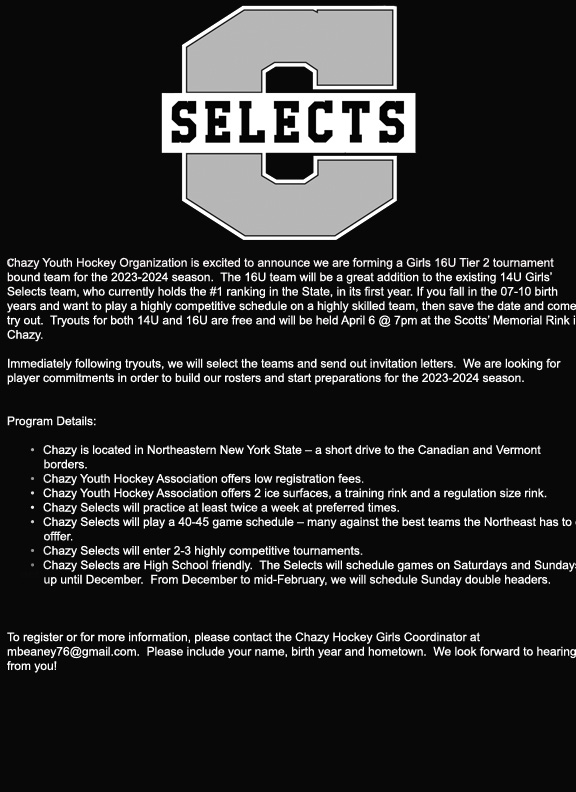 Chazy Youth Hockey (Chazy, NY) powered by