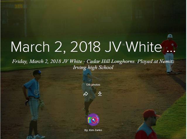 March 2, 2018:  JV White – Cedar Hill Longhorns
