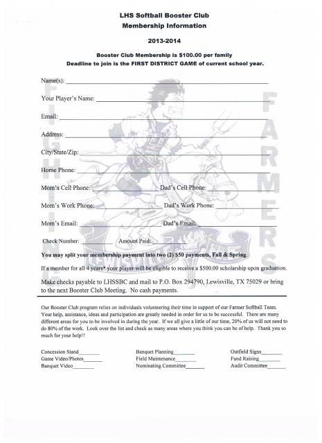 lewisville high school farmer softball lewisville tx high school club application form