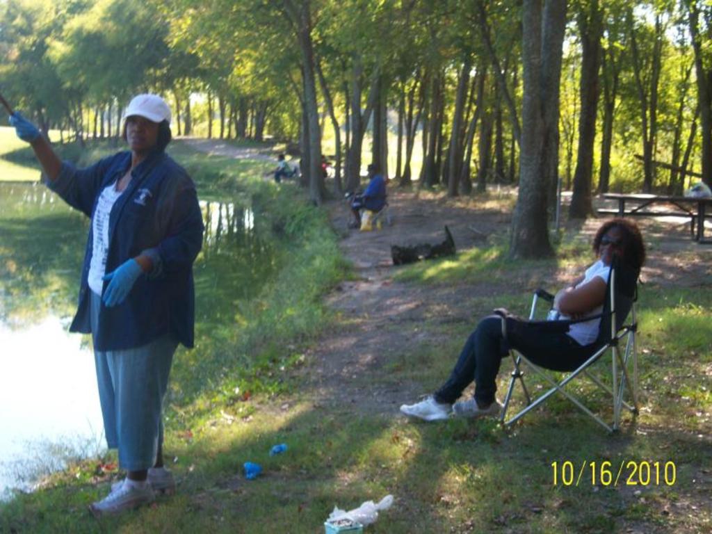First Catch for Sis Swindel as Candace looks on
