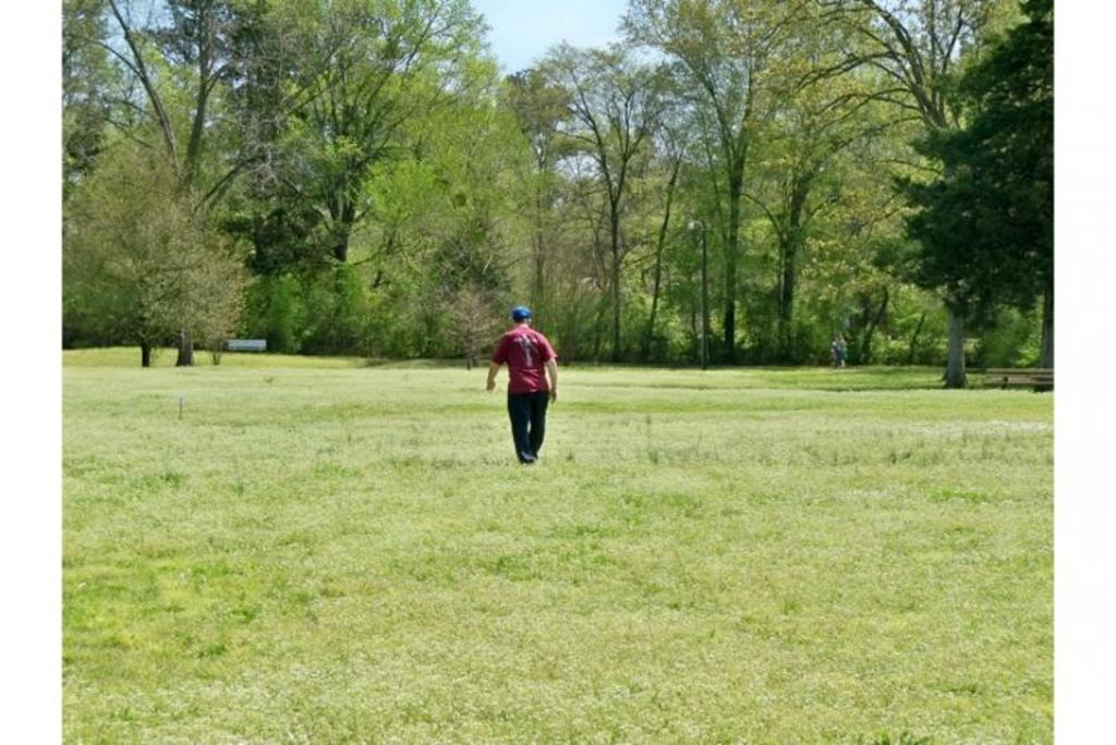Bro. Bobby checking the egg hunt grounds