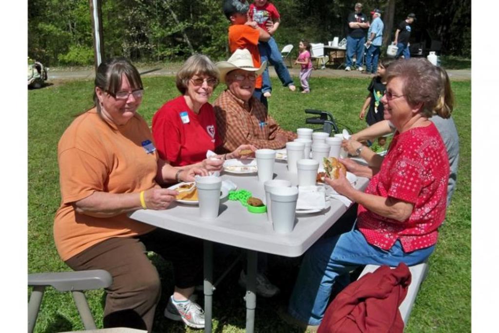 Enjoying the great meal!