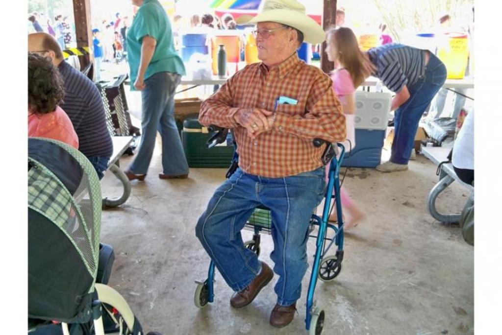 Buddy Damron visiting with everyone at Bogata Fest