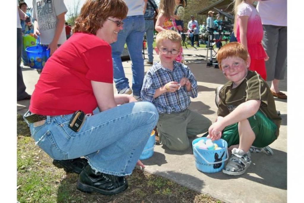 Kids with their eggs
