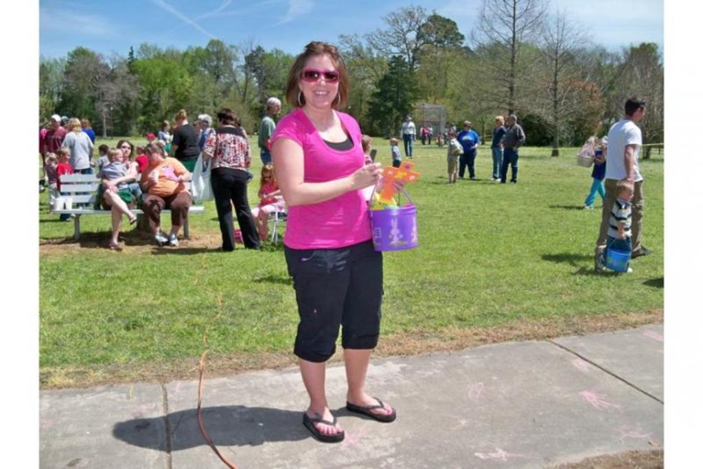 Dorie Roach with her Easter basket