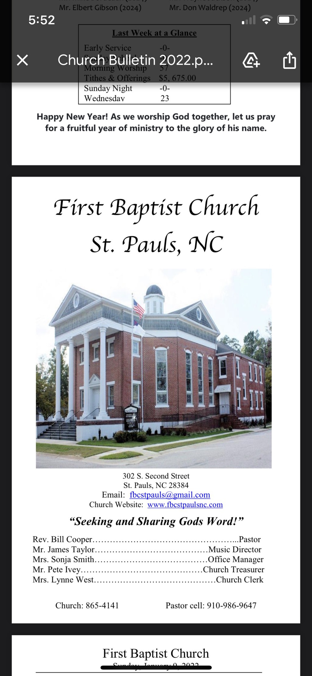 First Baptist Church St. Pauls St. Pauls North Carolina