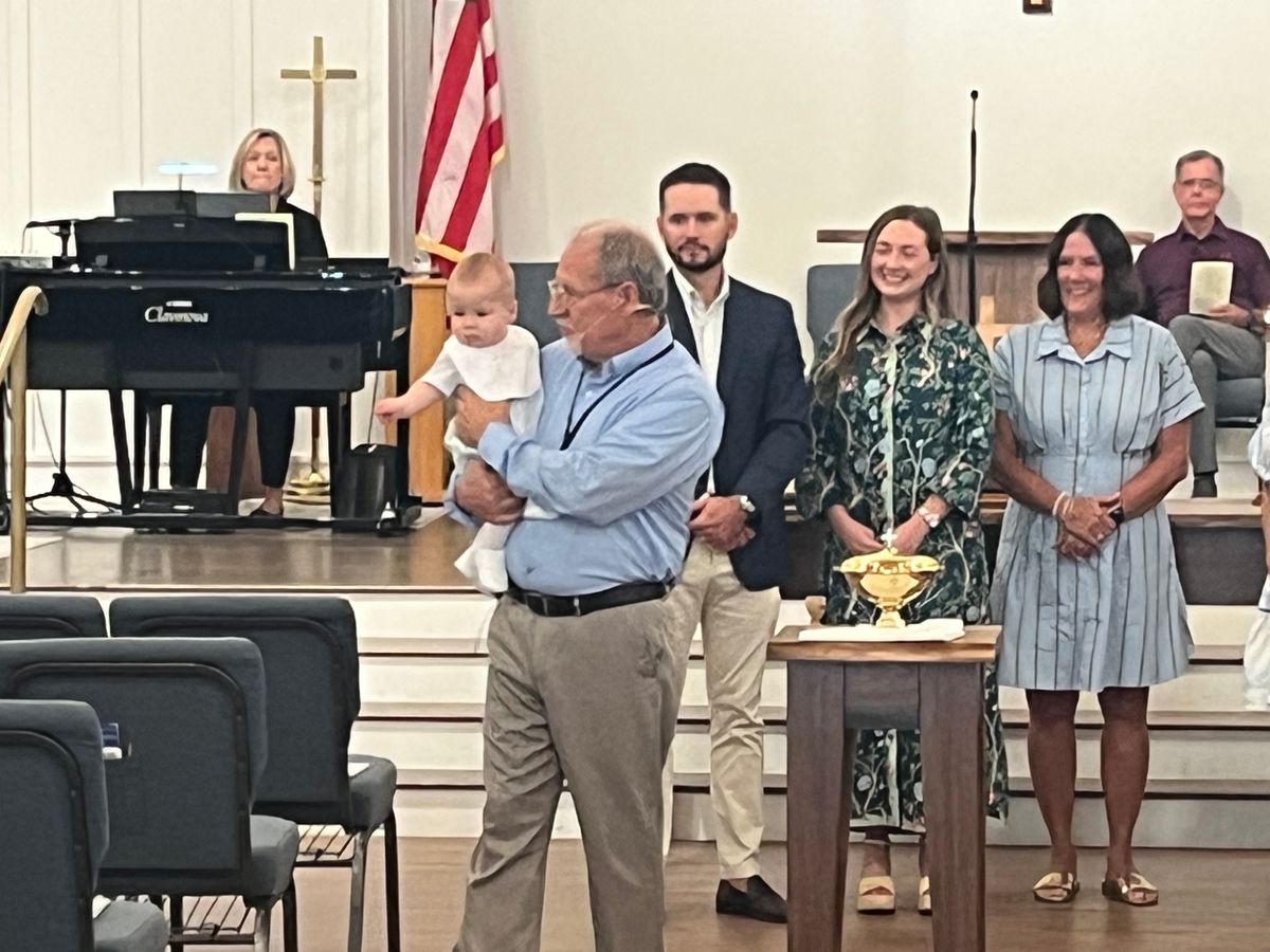 Baptism of Henson Luke Gilliam, son of Cameron and Camille Gilliam.