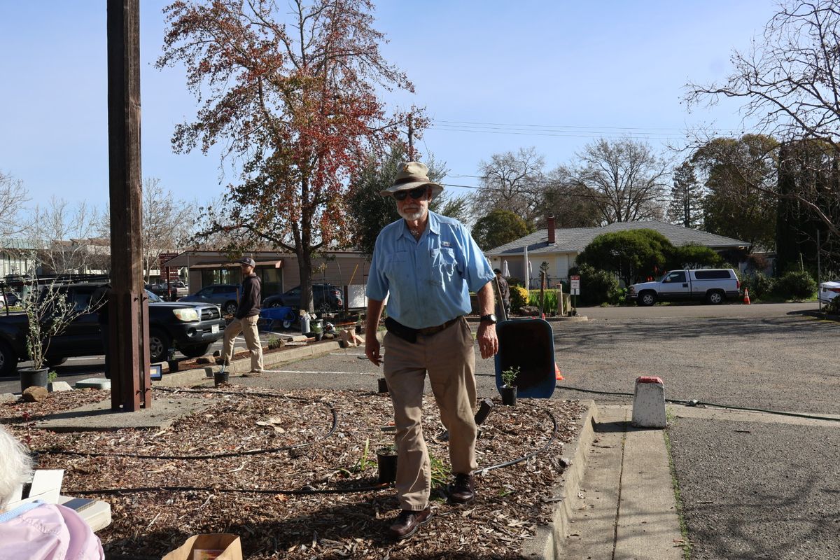 Tony Mei in front of the cross.