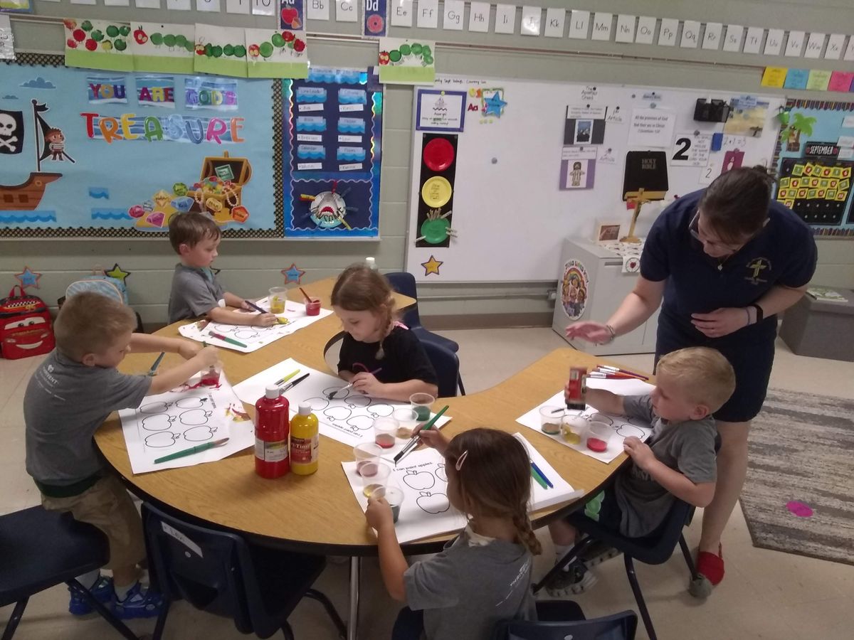 Preschool had fun with apples in September! They got to make