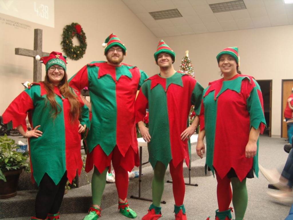 Faith Baptist Elves: Rebekah Rangel, Darren Bailey, Tyler Bailey, and Teresa Coplen