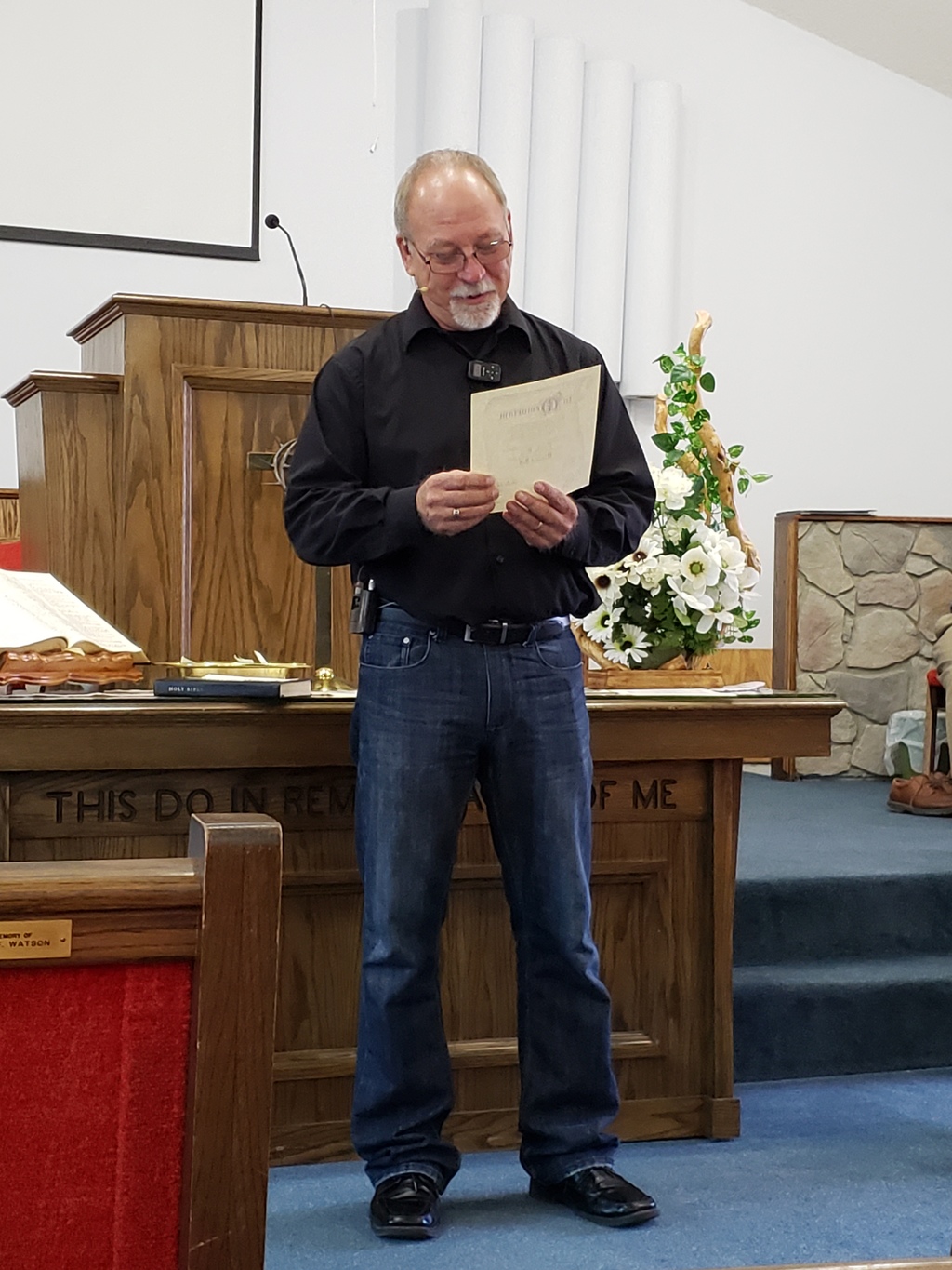 Pastor Steve is passing out Memorials for 2019