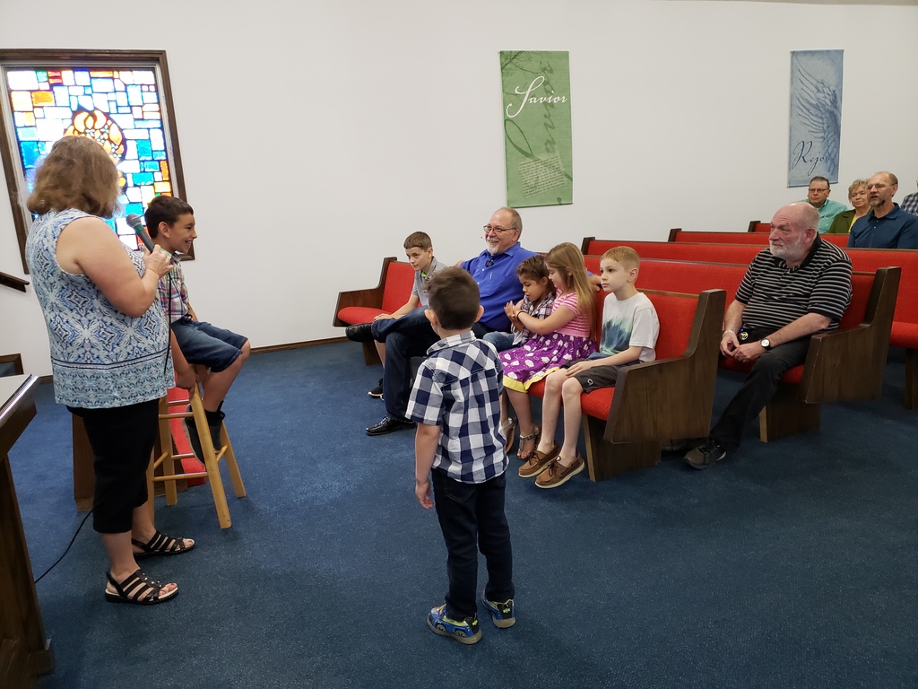 Chance is leading Sermon-n-a-Bag with Little Stevie (Pastor)