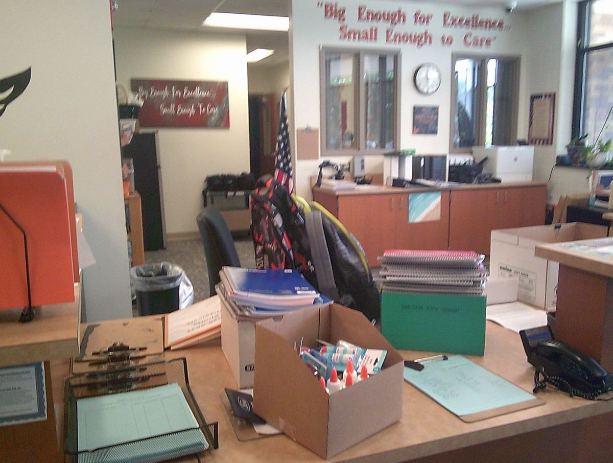 Part of the delivery made to Morrice Jr. and Sr. High School office