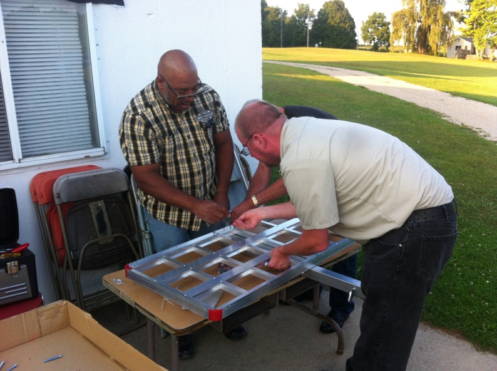 Putting together Pastor Mike"s luggage carrier