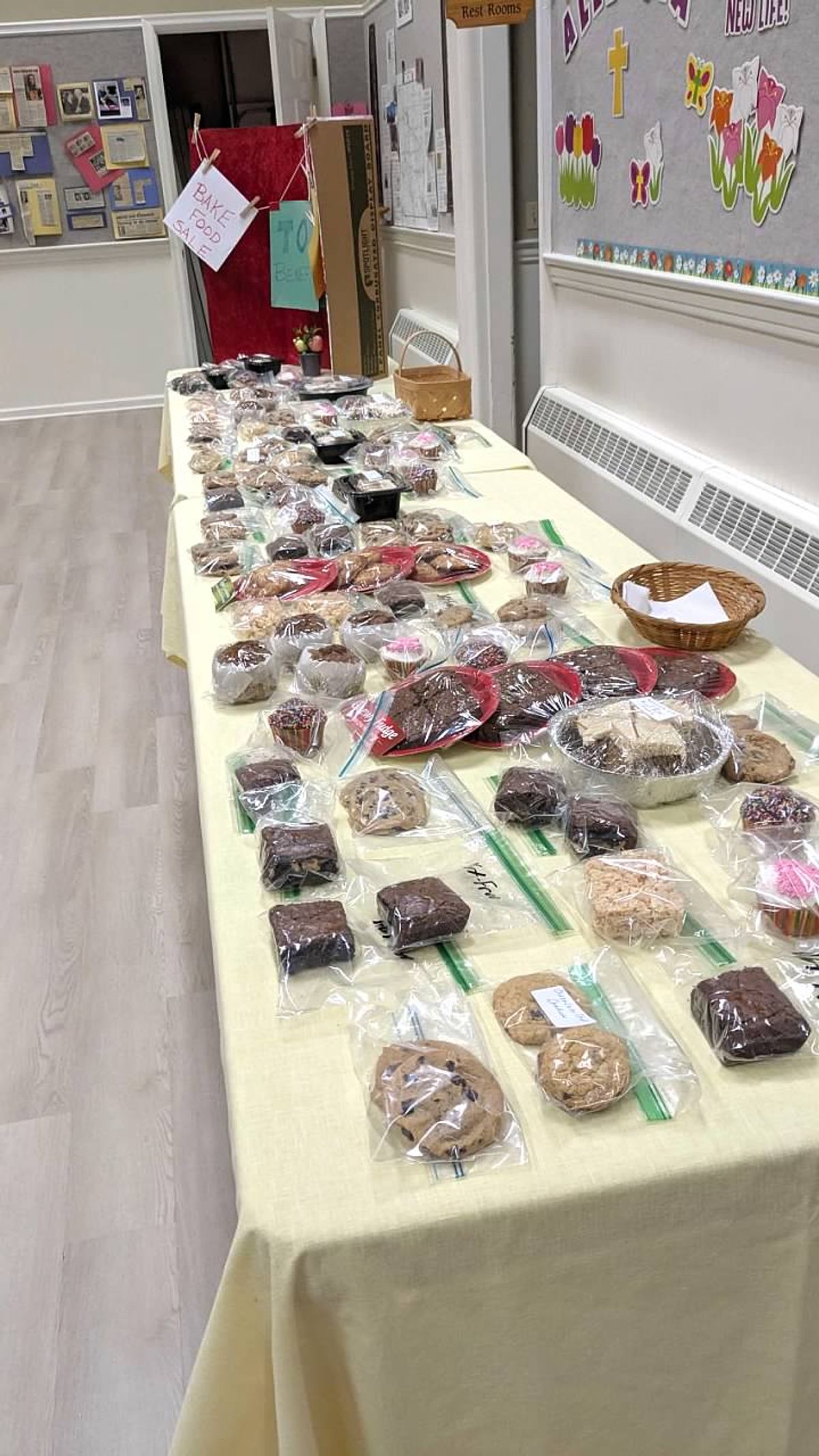 The baked goods table - proceeds to benefit Sleep in Heavenly Peace