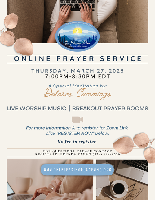 March 2025 Online Prayer Service Flyer
