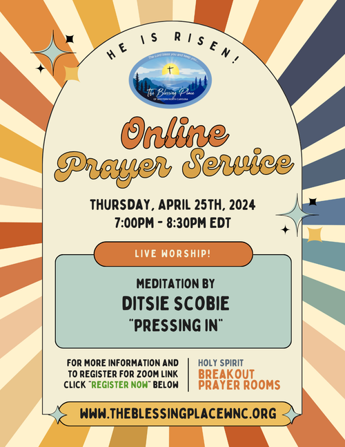 April 2024 Online Prayer Service Flyer