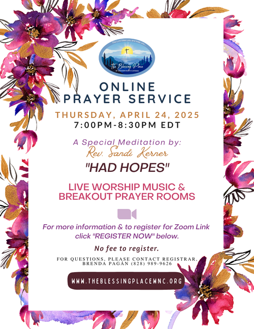 April 2025 Online Prayer Service Flyer