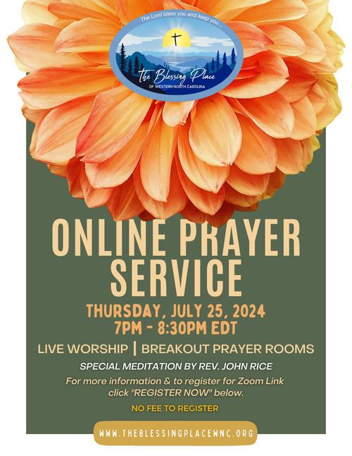 July 2024 Online Prayer Service Flyer