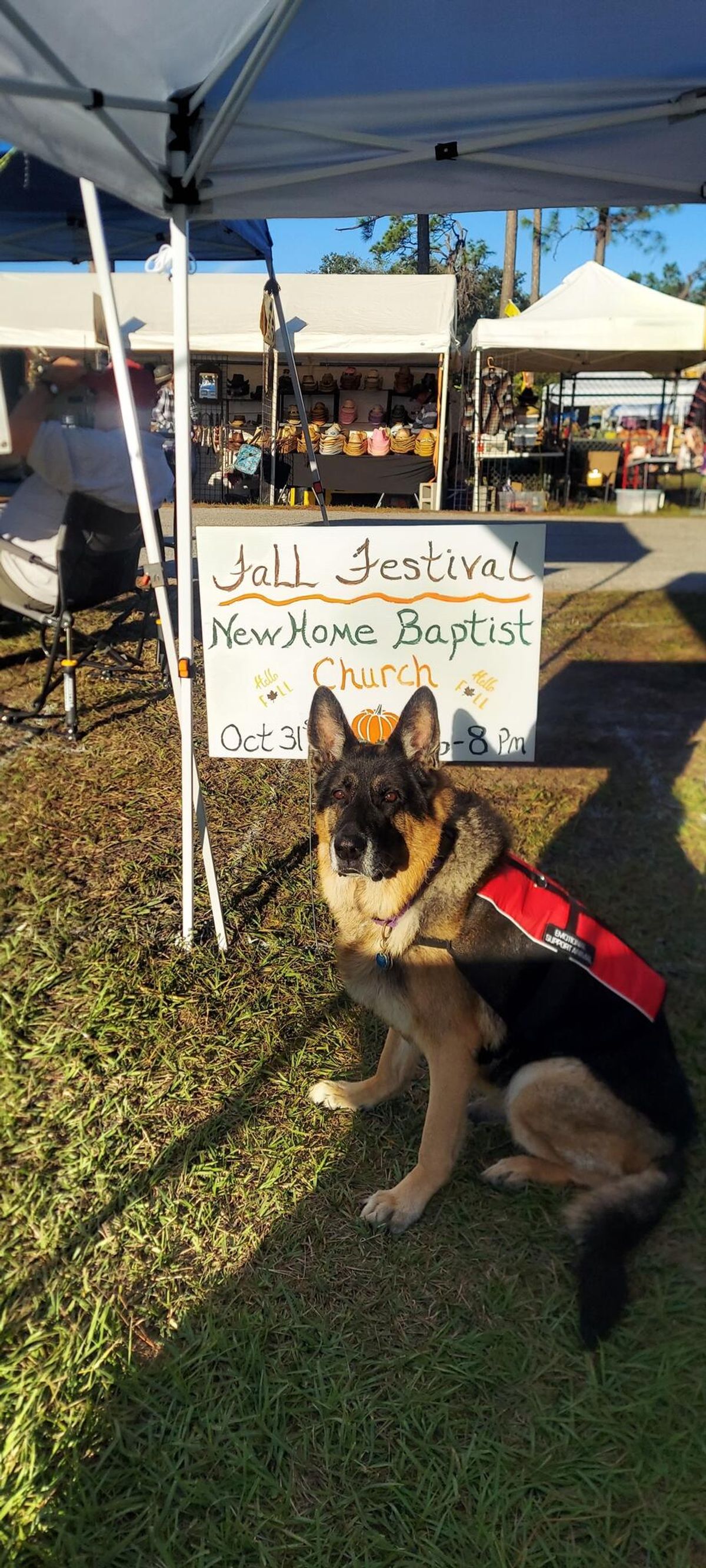 Hearts & Hands Booth, Tommey & Tonka the Therapy Dog welcomed many people