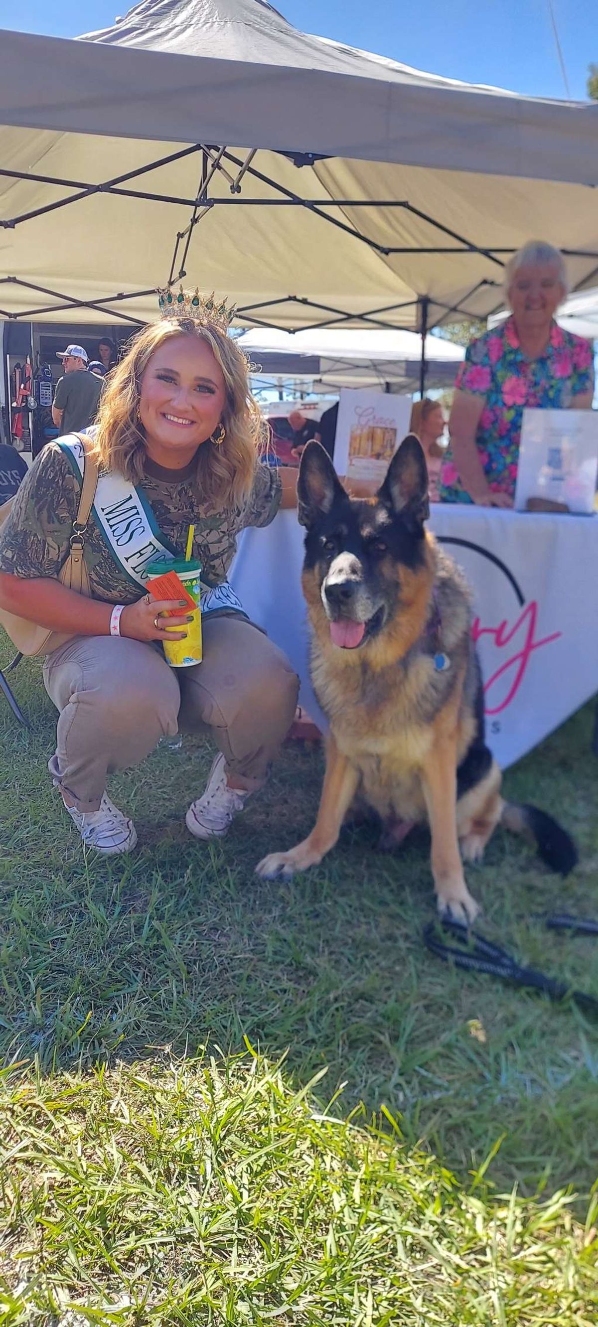 Tonka the Therapy Dog and Florida Forest Festival Queen Anna Leah