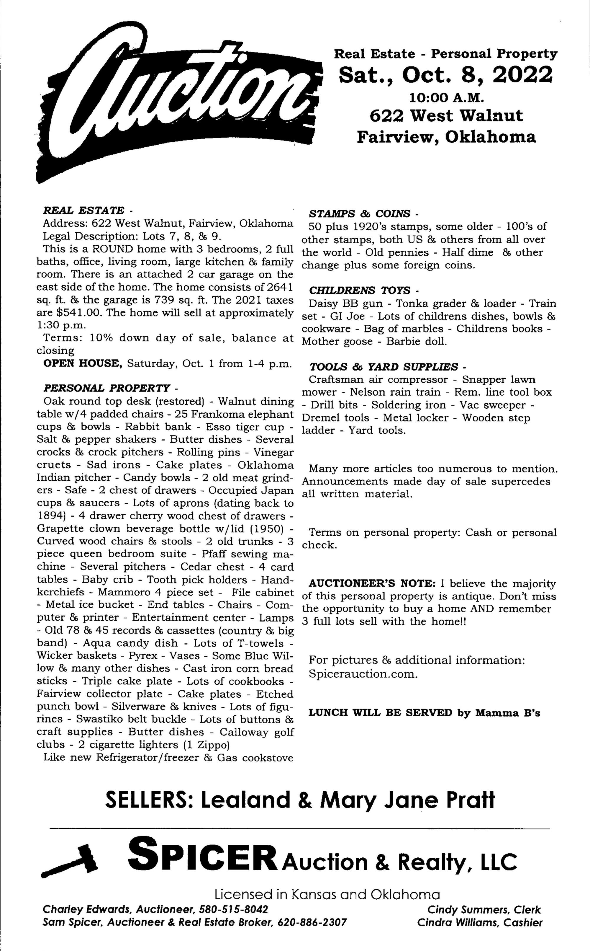 Spicer Auction & Real Estate Kiowa Kansas