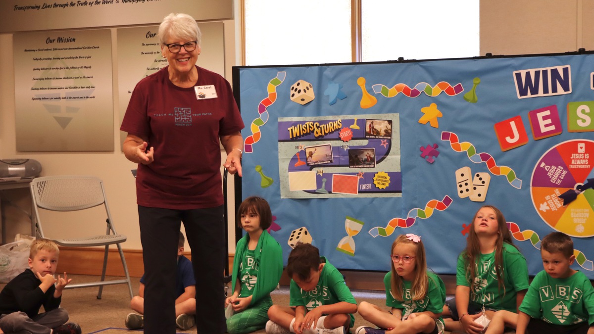 Our assistant director, Carol, did a great job teaching the kids during Bible time!