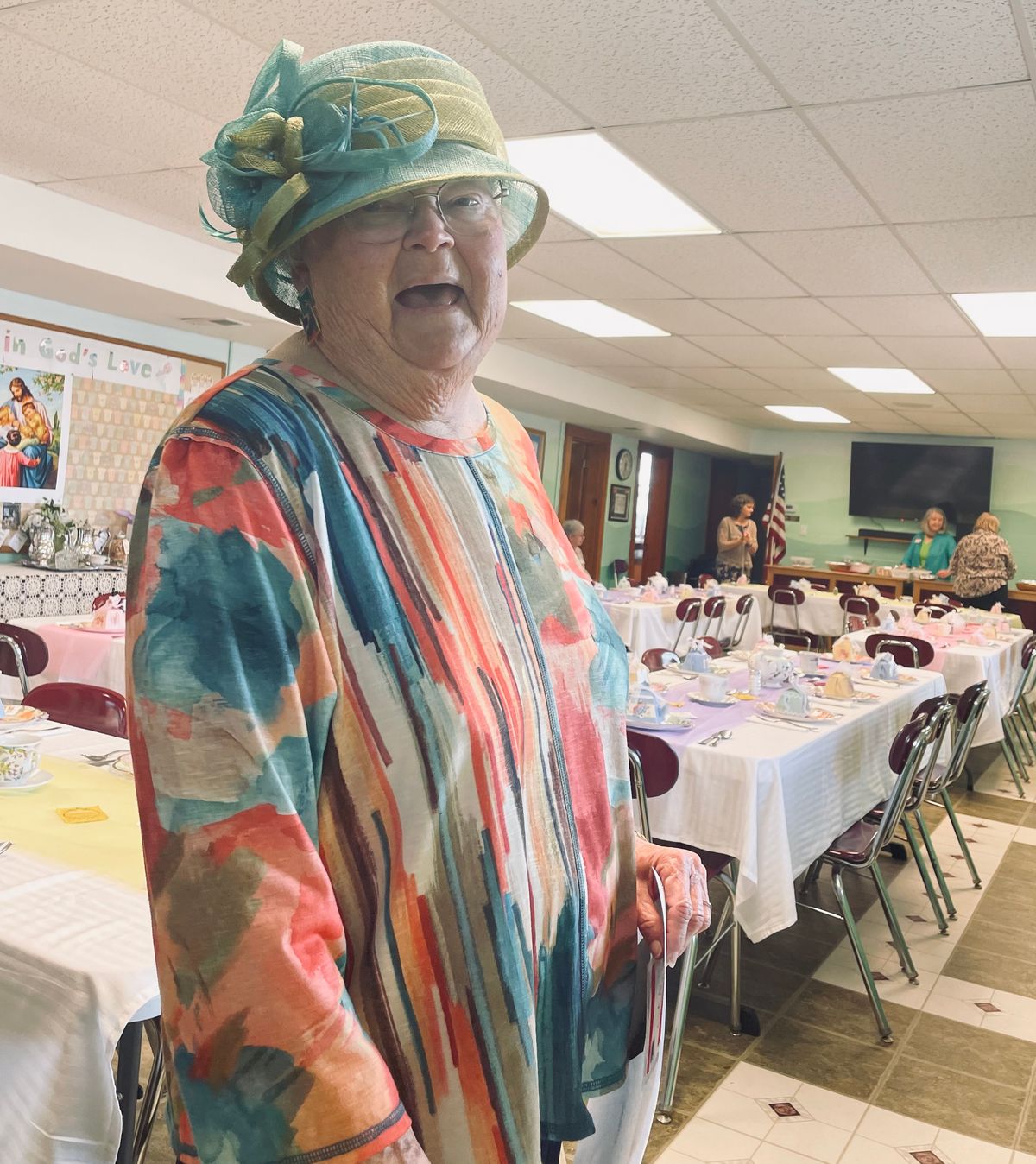 Mary June Clark ready to enjoy our Qtrly Women's Dinner held on 03/26/2026