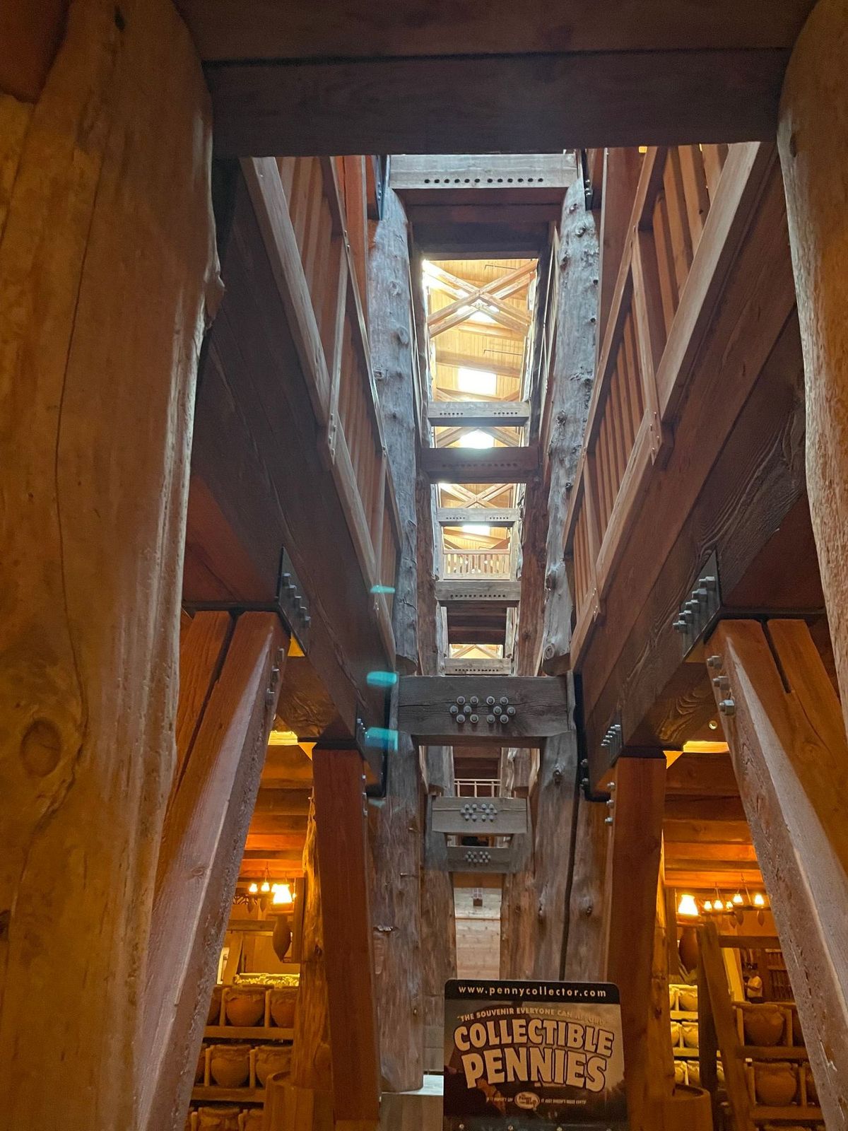 Looking up through the 3 stories of the Ark