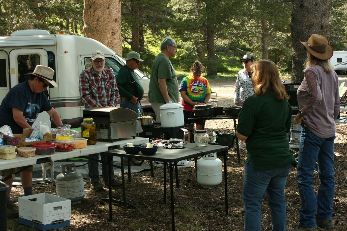 Cooking our dinner.