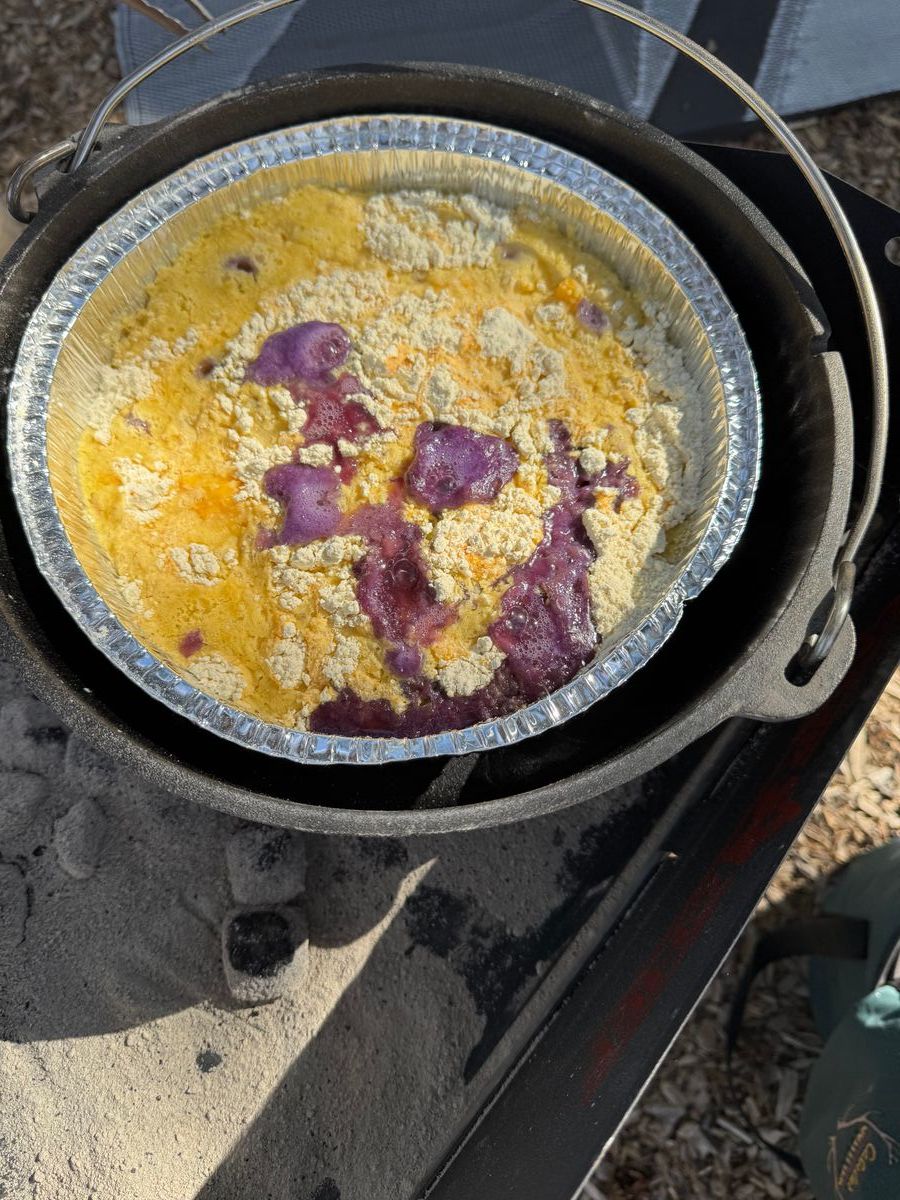 Peach-blueberry crisp..
