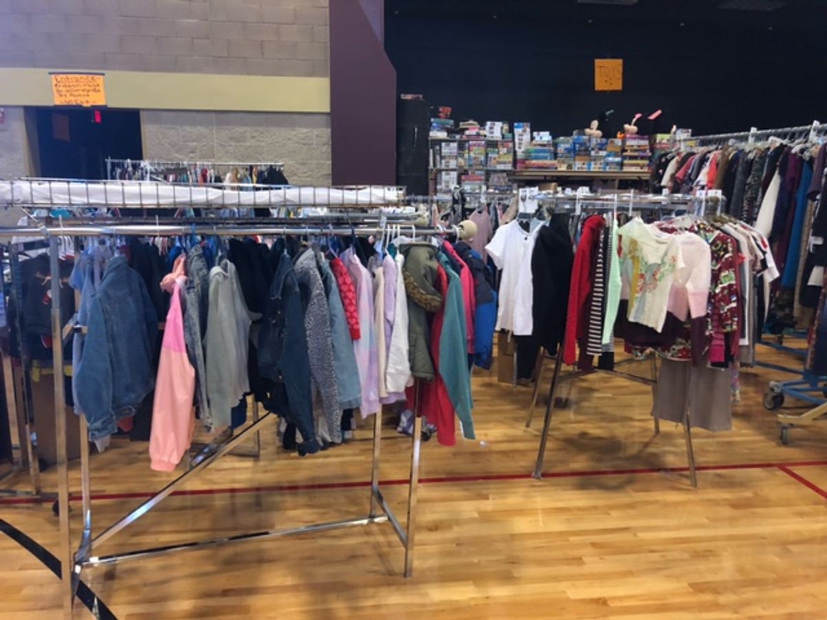 A portion of the Clothing Department