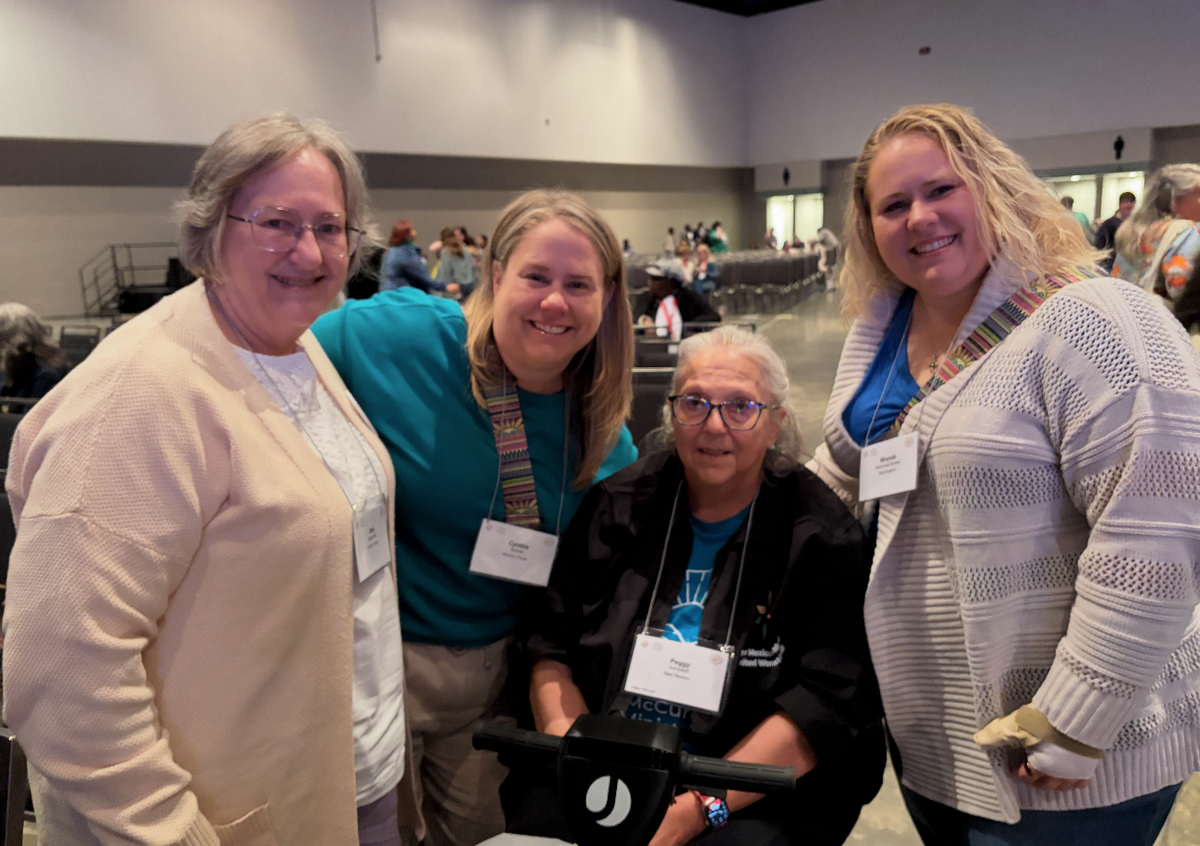 Mother & Daughters & Sisters! Debi MacDonald with her daughter, Cynthia Bullmer, sister Peggy Arensdorf (New Mexico Conf) and daughter Miranda Bushey (Vermont conference)